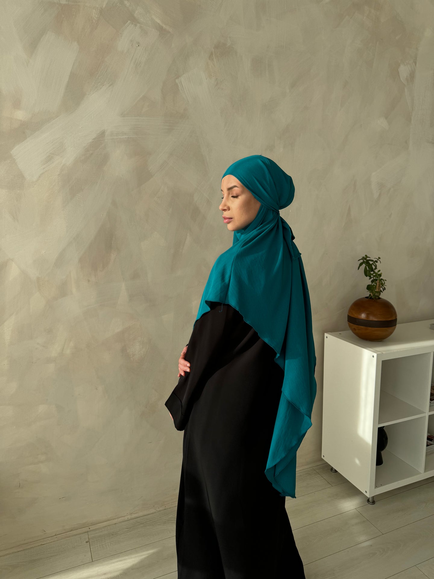 Khimar -  Medium- Crepe  -  Dark Teal