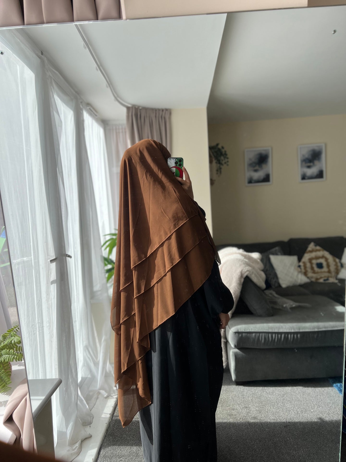 Khimar - Chiffon 3 layers - Chocolate