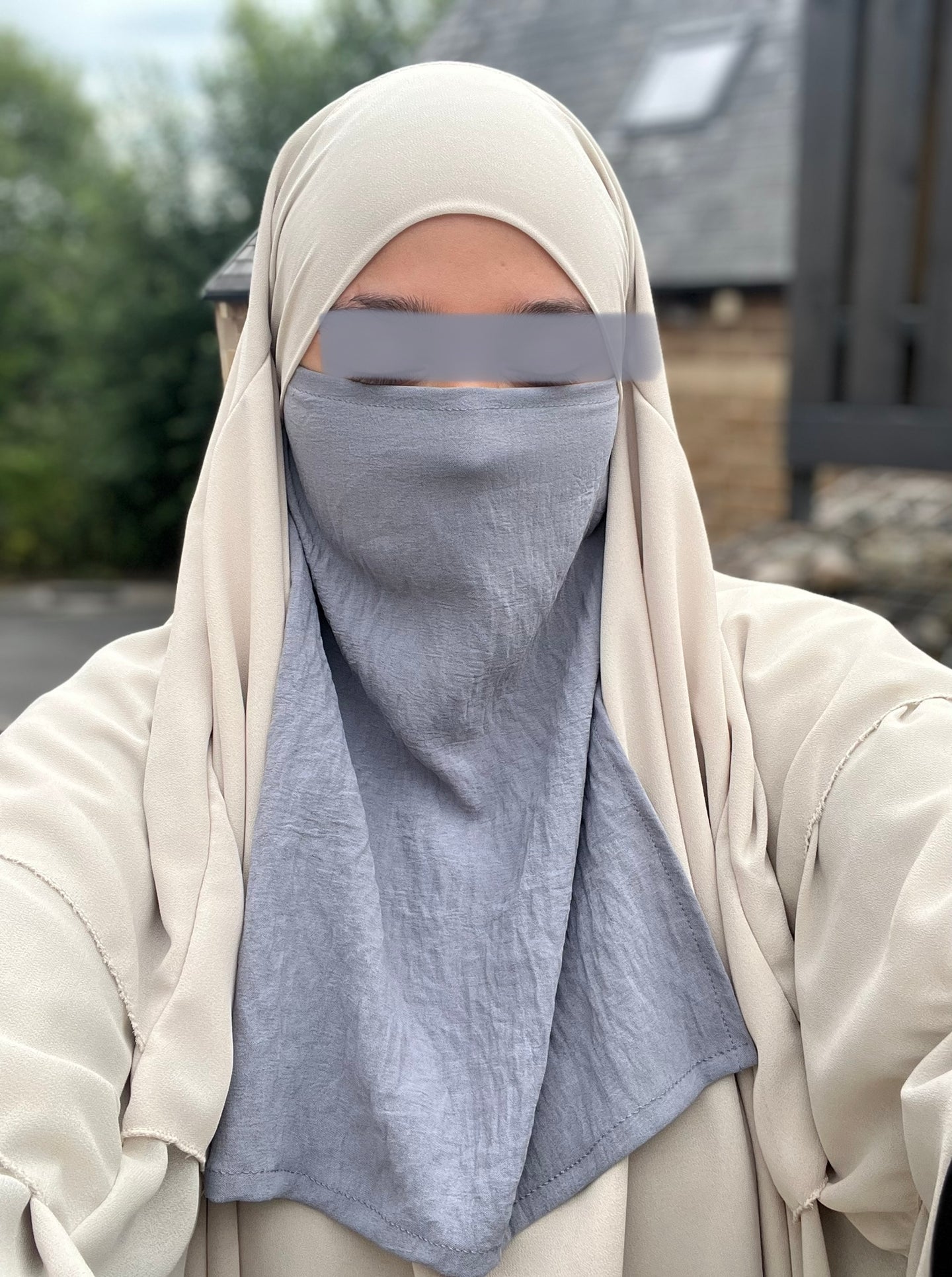 Half Niqab - Crepe - Elastic